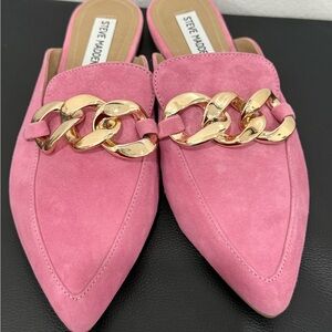 Steve Madden Pink and Gold Chain Mules